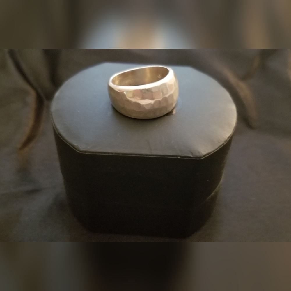 COPY - Sterling Silver Hammered Ring Size 6.5